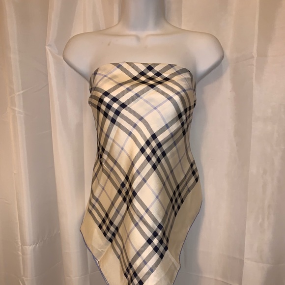 authentic BURBERRY 34" silk NOVA CHECK plaid SCARF - Picture 7 of 7